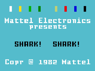 Shark! Shark! title screen for Intellivision